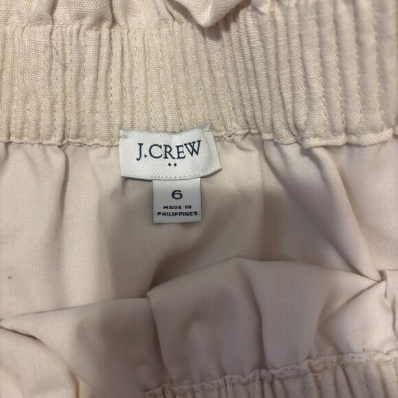 J Crew Mini Skirt Size 6 Linen Blend Re-Imagined Light Sand/Beige Lined Beach - Picture 3 of 8